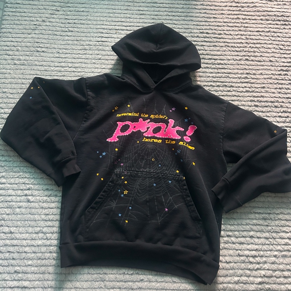 Pink Spider hoodie “Black”